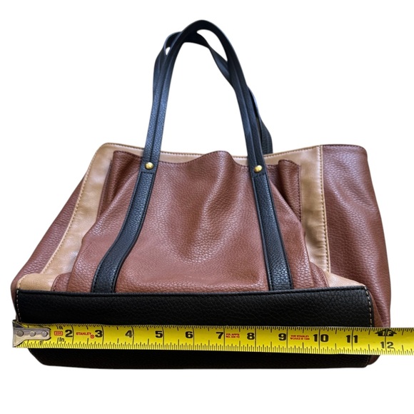 Relic by Fossil Bailey Leather Tote Shoulder Bag Brown Tan Black - Picture 3 of 9
